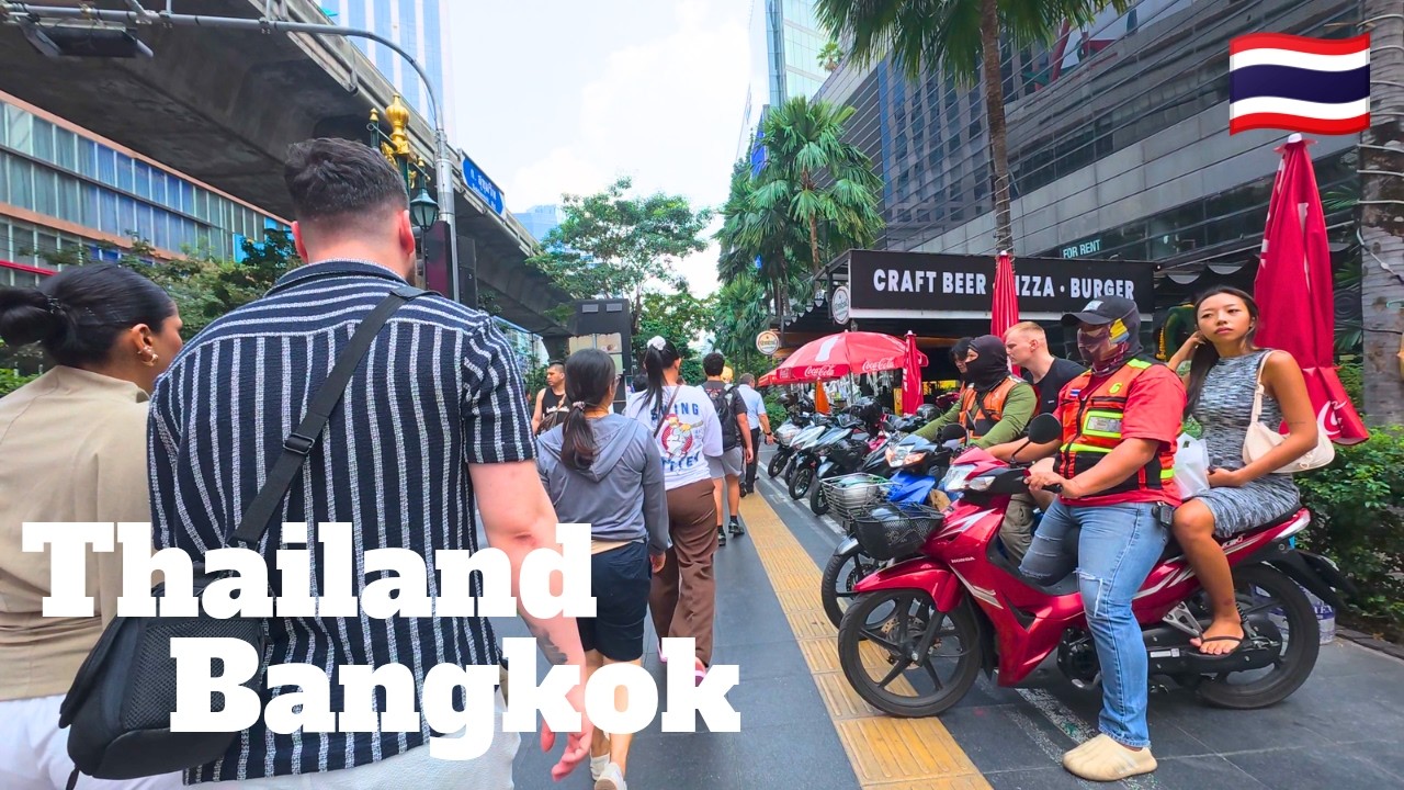 [4K HDR]Пешая прогулка от BTS Asok до Phrom Phong, Бангкок, Таиланд | Мировой пеший тур