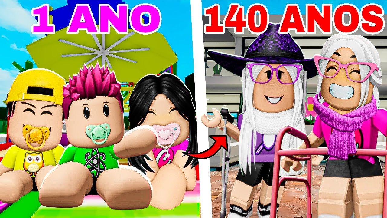 VIVENDO DE 1 a 100 ANOS DE IDADE NO BROOKHAVEN RP COM ANA TOYS GAMES!