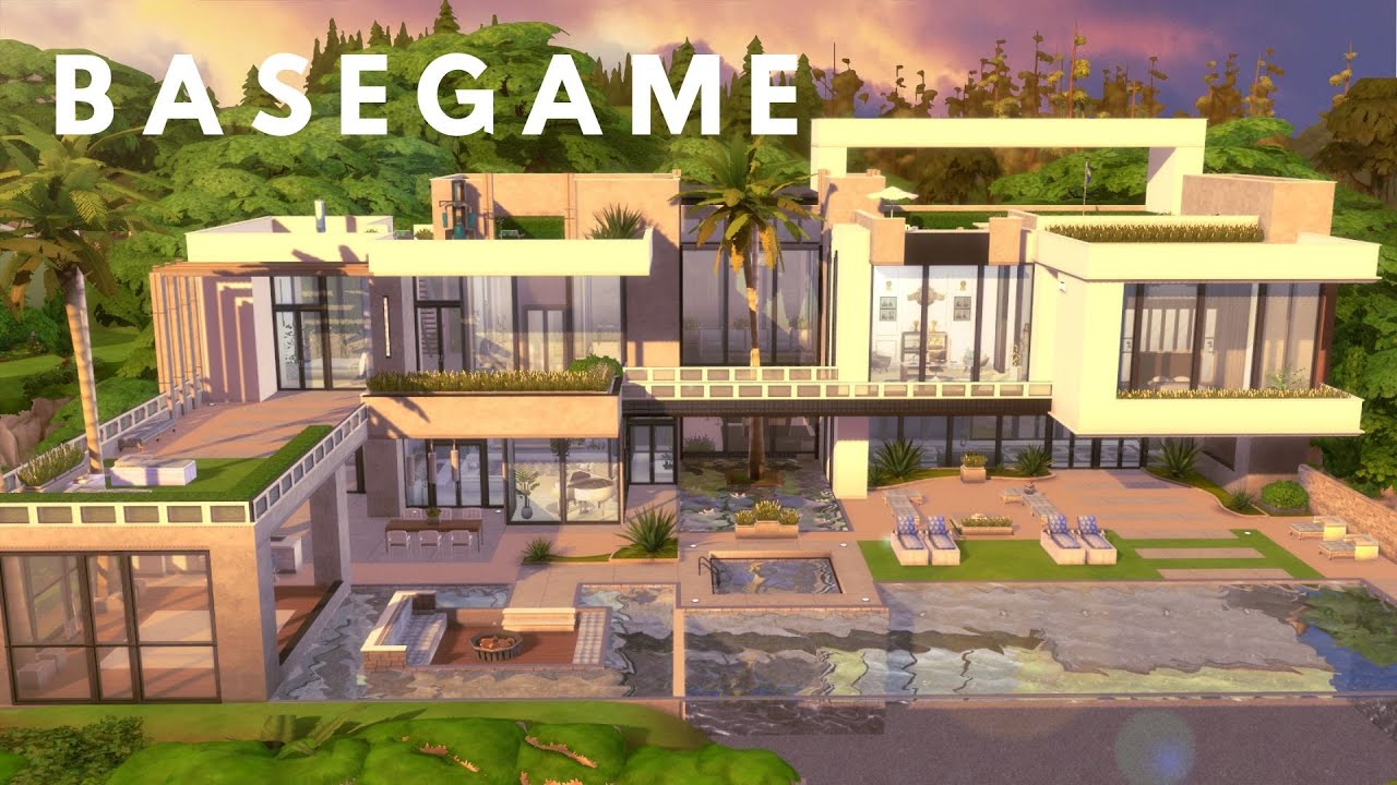 BASEGAME | PERFECT LUXURY | MODERN FAMILY MANSION | Collab with Simstopia | Part 1 | NOCC