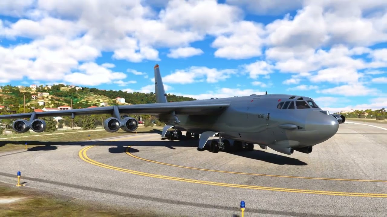 B-52 Stratofortress Massive Takeoff from Skiathos Airport | Extreme Runway Simulation