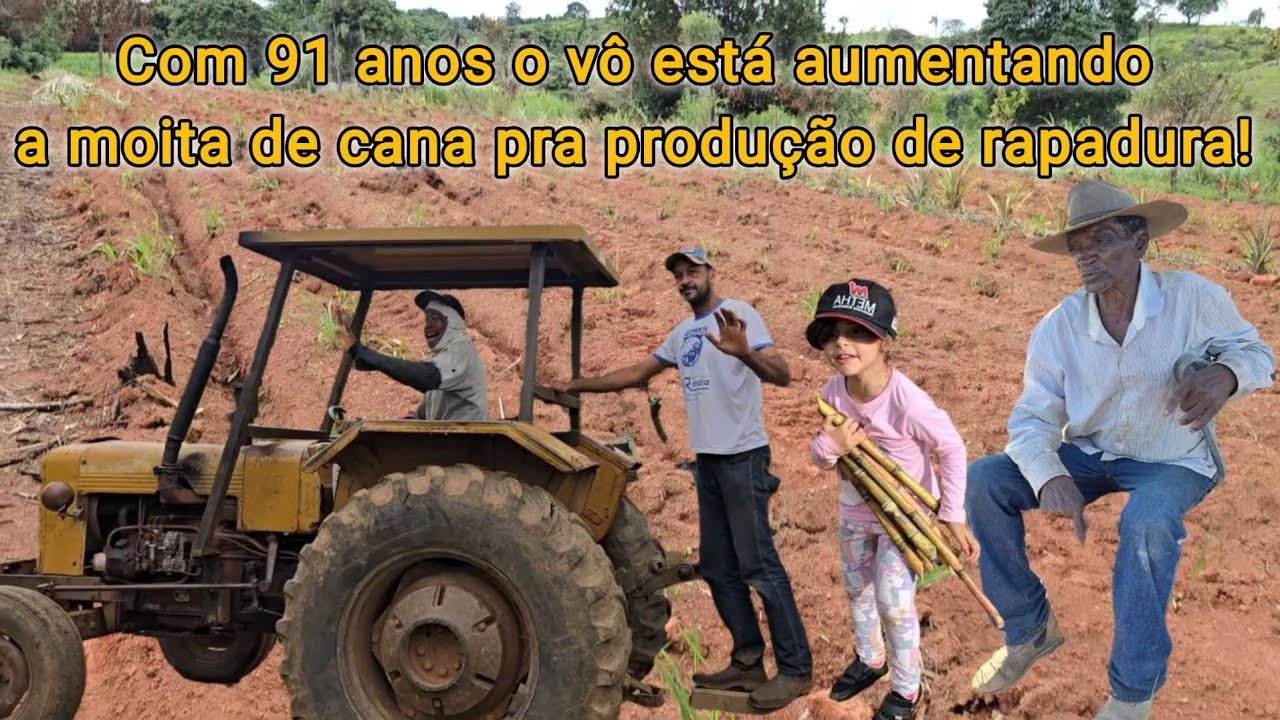 Aumentando a plantação de cana com o Vô João para fazer Rapadura.