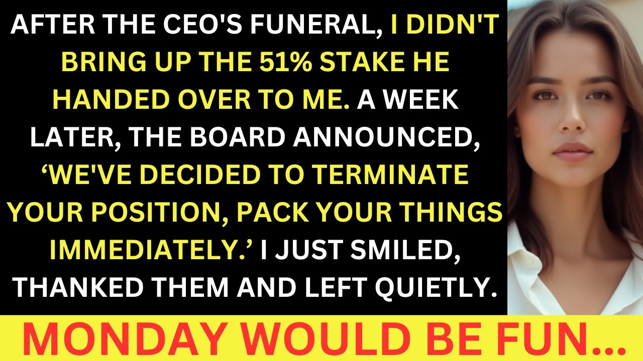 After The CEO's Funeral, I Didn't Bring Up The 51% Stake He Left Me, Next Board Meeting Would Be Fun