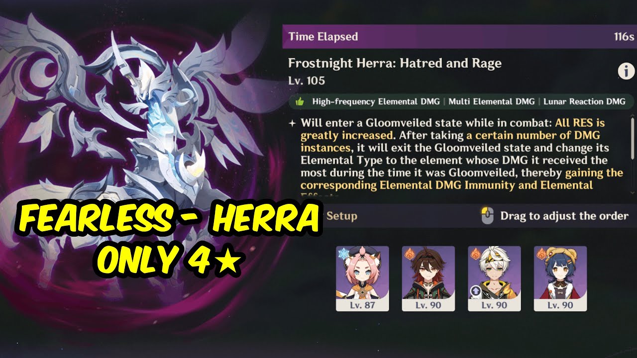6.1 Stygian Onslaught - Fearless Herra - Only 4 Star Chars and Weapons - Gaming & Xiangling Melt