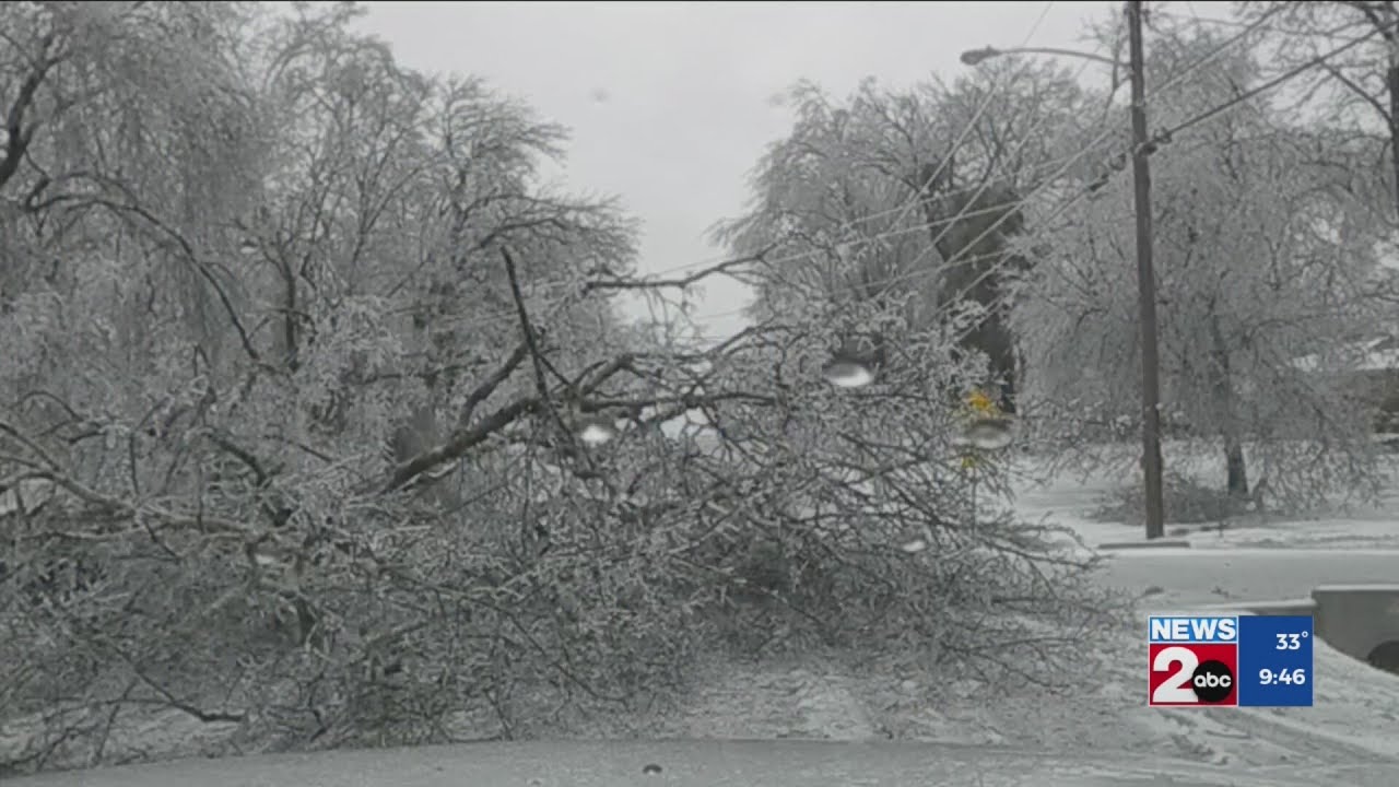 Downed trees blocking roads in West Nashville