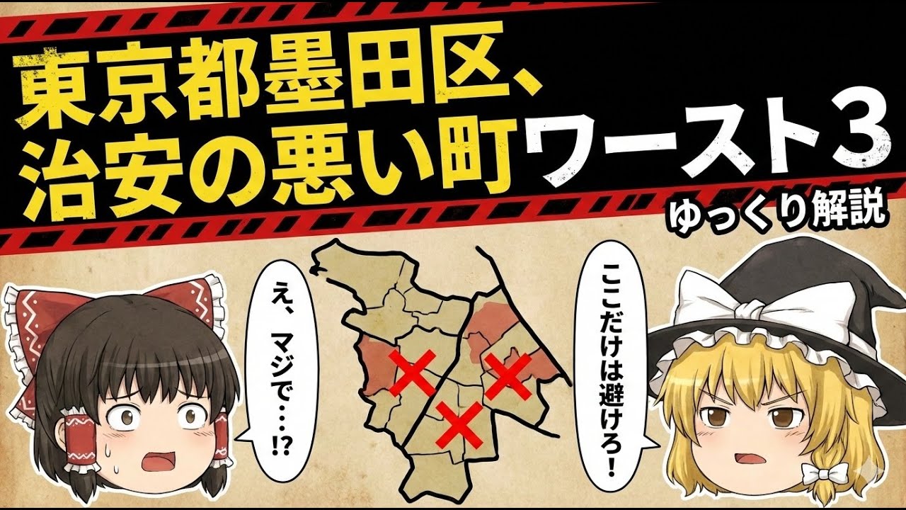 東京都墨田区の治安ワーストランキング【2025年度版】犯罪発生率から見る危険な町TOP3とは？