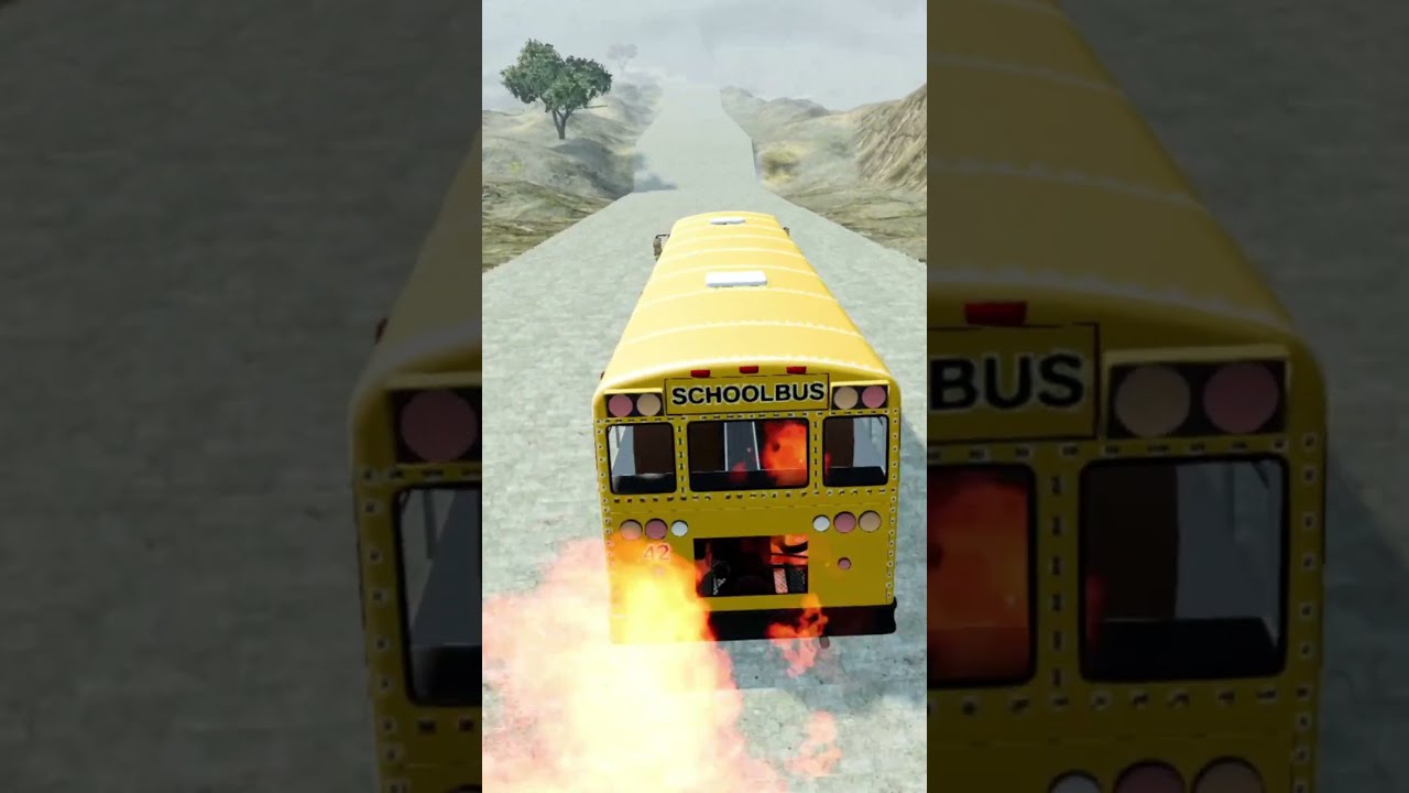 School Bus Stairs Jumps Down  #schoolbus #autob&uacute;s #autob&uacute;s #bus #beamngdrive #funny