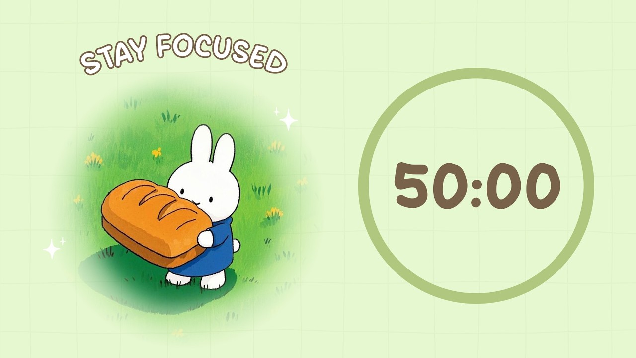 🥕 Study with Me | Miffy with Big Love | 50/10 Timer | Chill Lo-fi 🎶 | 4 Hour Focus Session