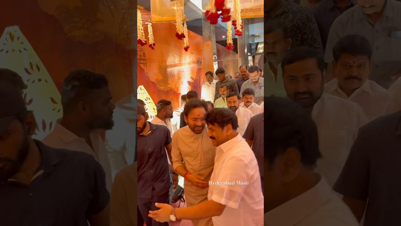 BJP Minister Kishan Reddy Attends Talasani Srinivas Yadav Garnd Son Wedding #youtubeshorts