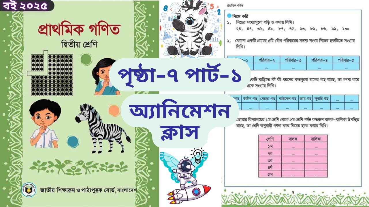 ২য় শ্রেণির গণিত পৃষ্ঠা ৭ পার্ট ১ | Class 2 Gonit Page 7 Part 1 | অ্যানিমেশন ক্লাস