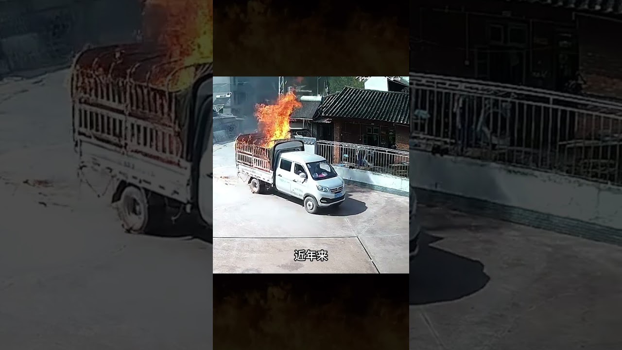電車爆燃起火將房子燒壞 #驚險一幕