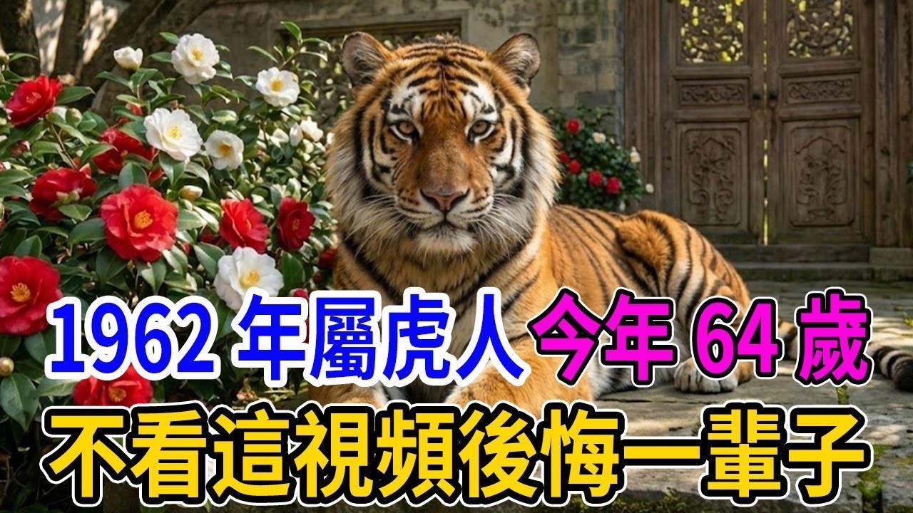 老天開眼了！1962年的虎，後半生的福氣全藏在64歲這一年！看完這條視頻，你就能接住這潑天富貴！#1962屬虎 #屬虎 #生肖虎 #壬寅年 #生肖運勢 #晚年運勢