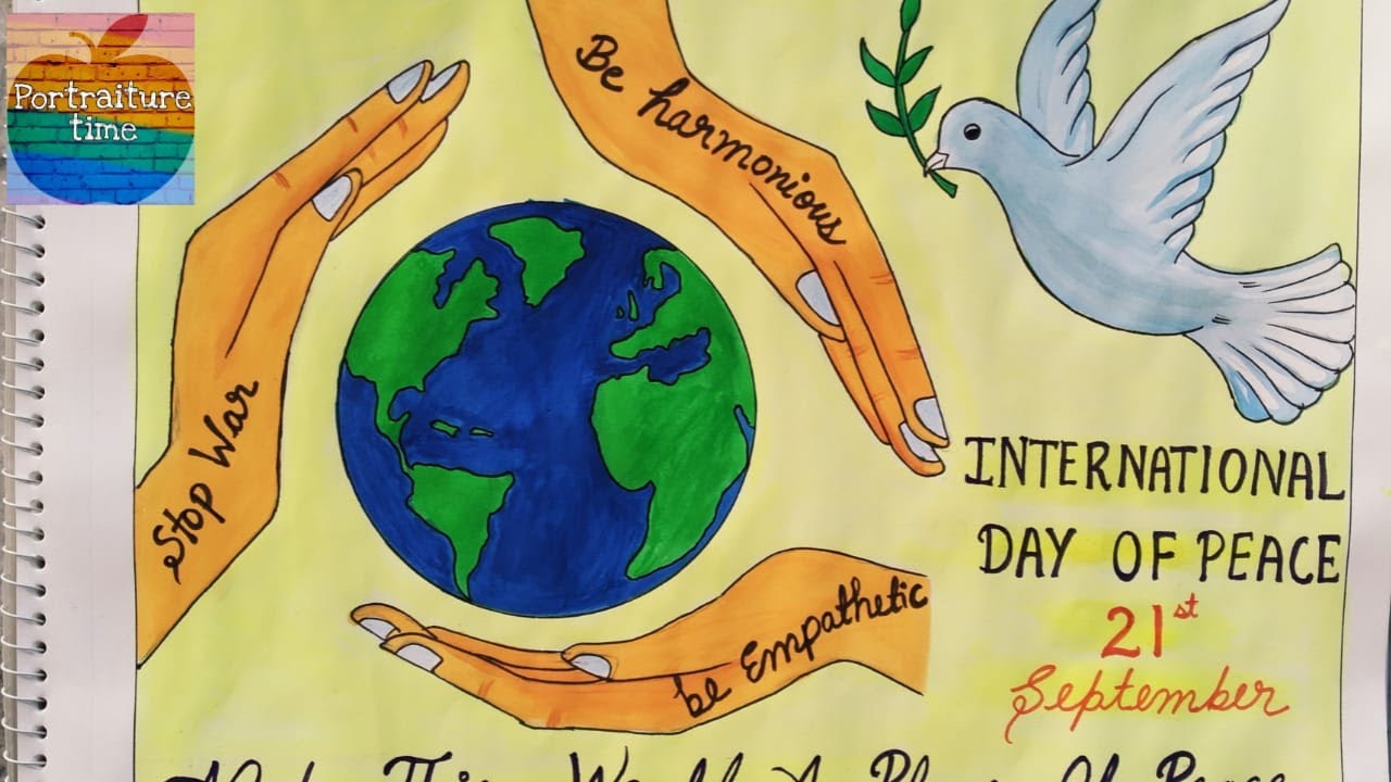 International Day Of Peace(poster)/विश्व शान्ति दिवस (पोस्टर)/21st September /full guide