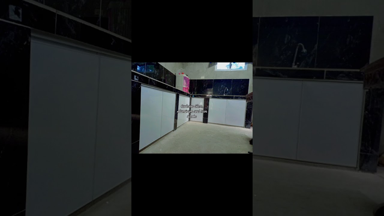 Powder coated white frame with ACP Kitchen Cabinet