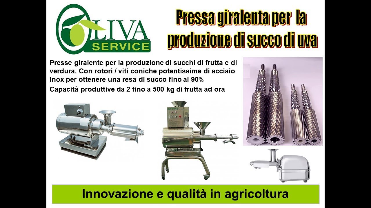 www.olivaservice.it - Pressa giralenta per estrazione di succo di uva