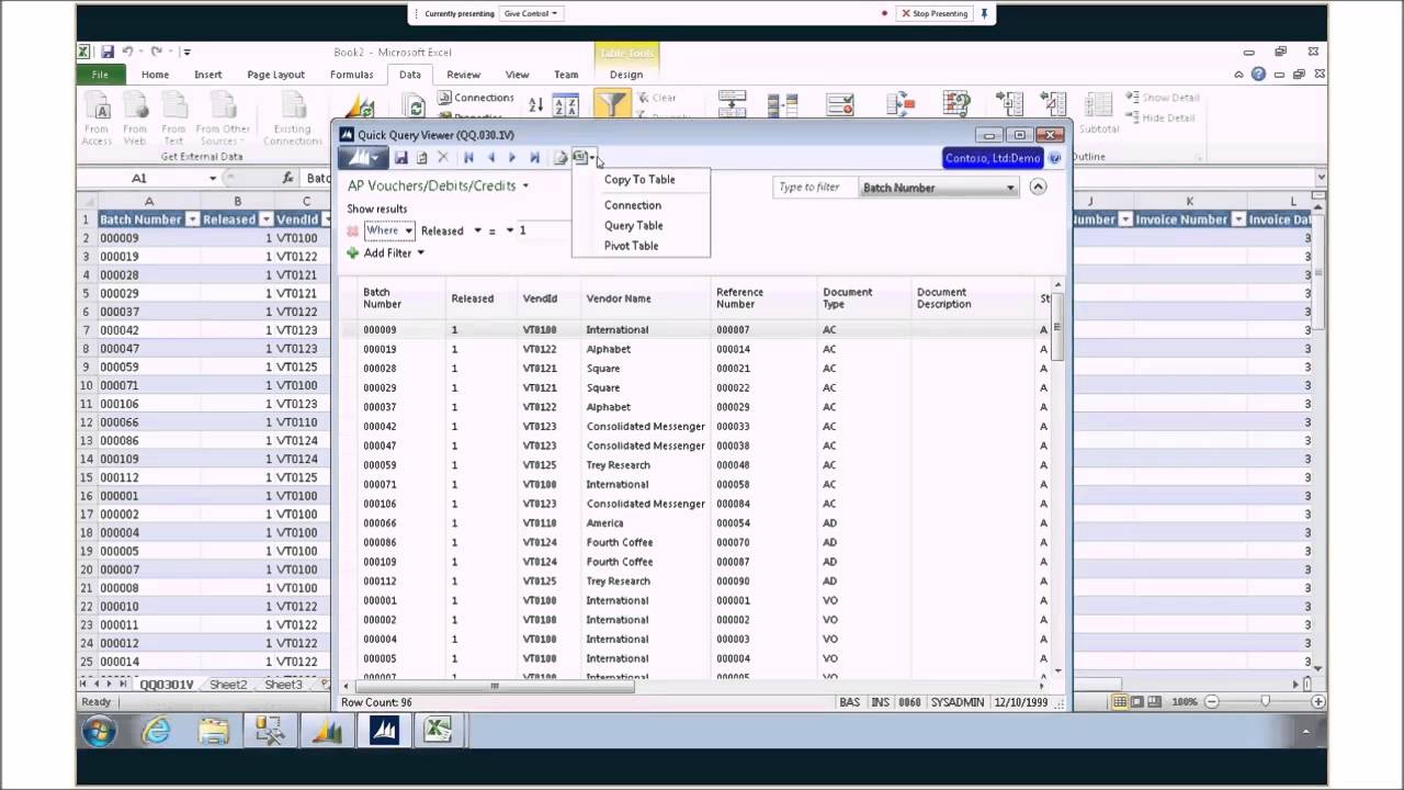Microsoft Dynamics SL 2015 Quick Query