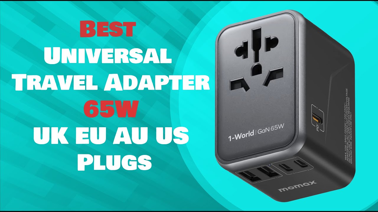 Best Universal Travel Adapter, 65W with UK EU AU US Plugs