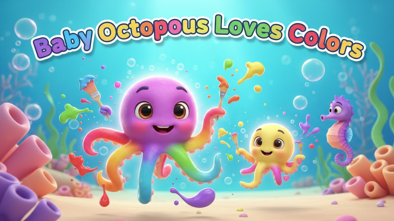 Baby Octopus Loves Colors – Nursery Rhyme, Toddler Learning, Color Fun, and Ocean Adventure