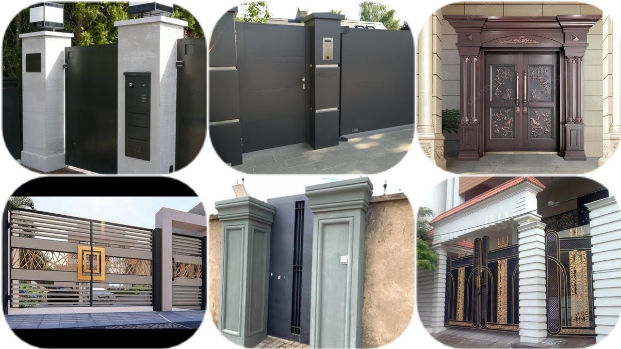 Modern main gate pillars design/gate tiles pillar work and tips for main gate pillar construction