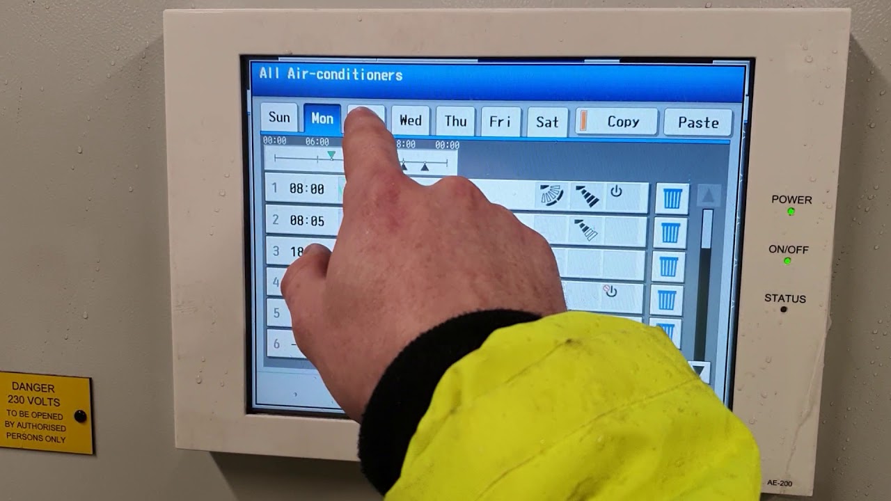 mitsubishi AE200 Schedule set up