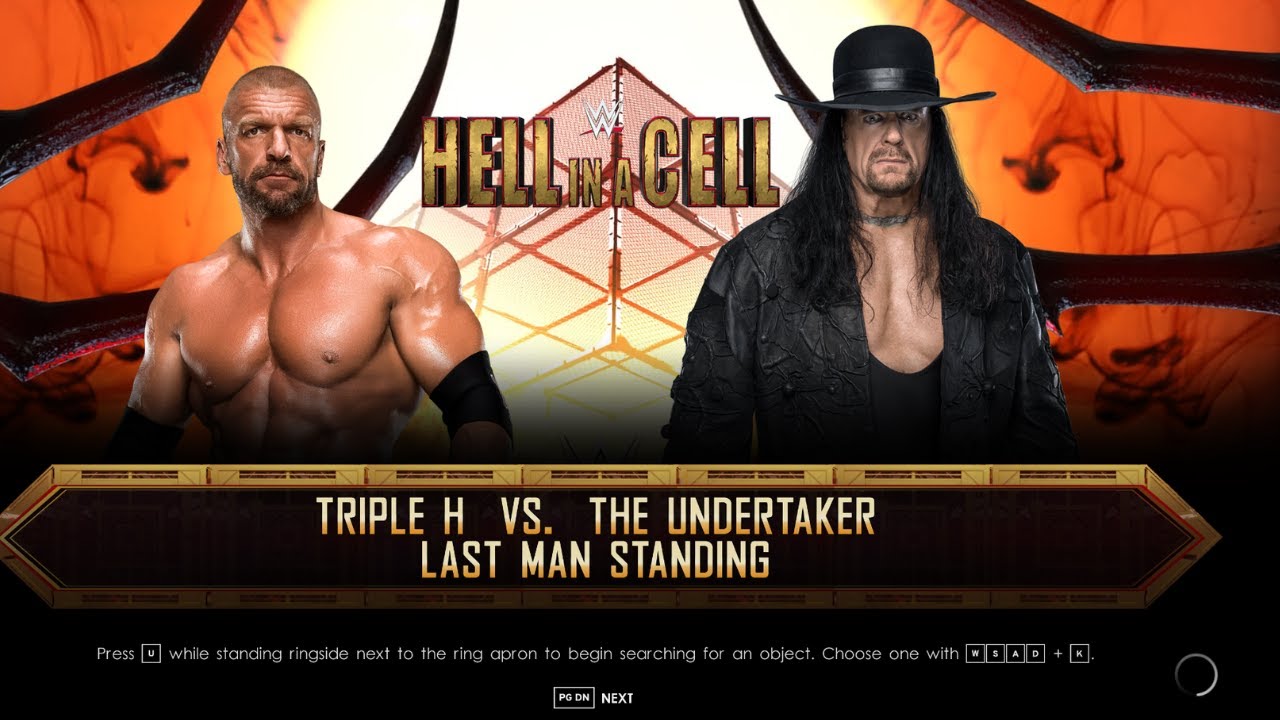 WWE 2k22 Undertaker vs Triple H Last Man Standing Match