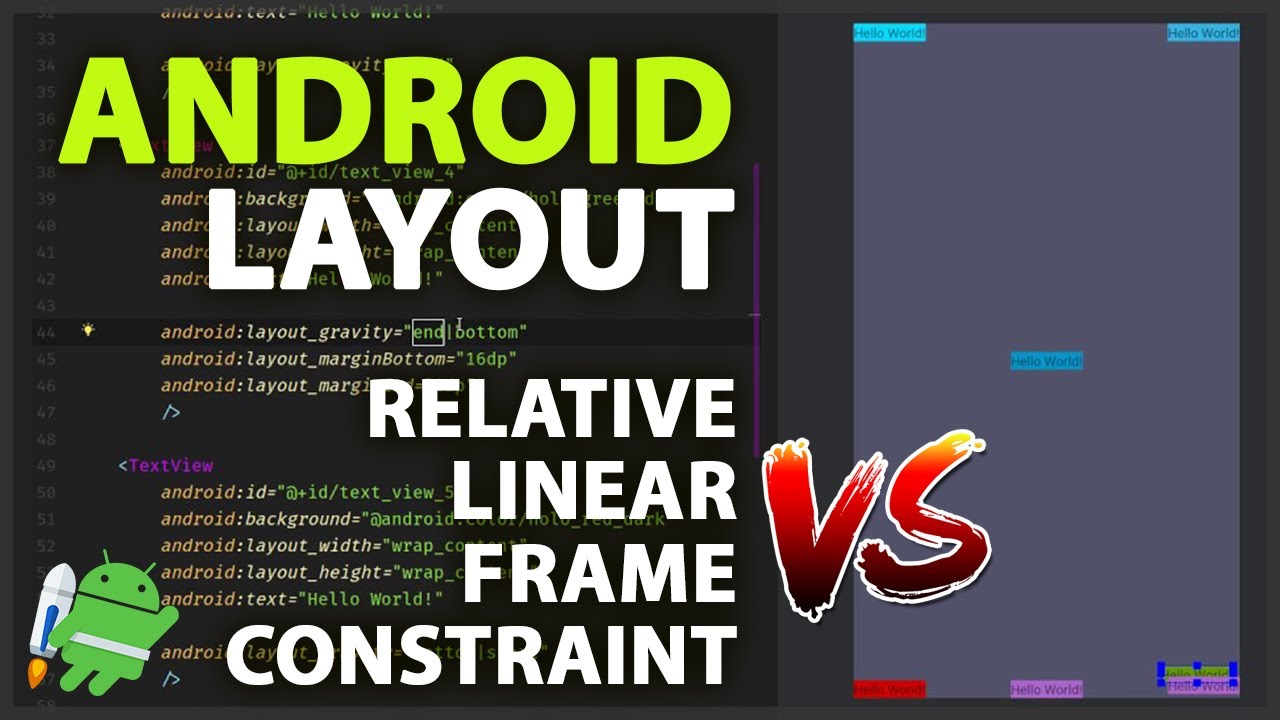 LINEARLAYOUT VS RELATIVELAYOUT VS FRAMELAYOUT VS CONSTRAINTLAYOUT NO ANDROID