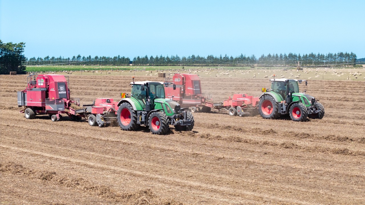 Fendt Tractors Baling Pea Straw