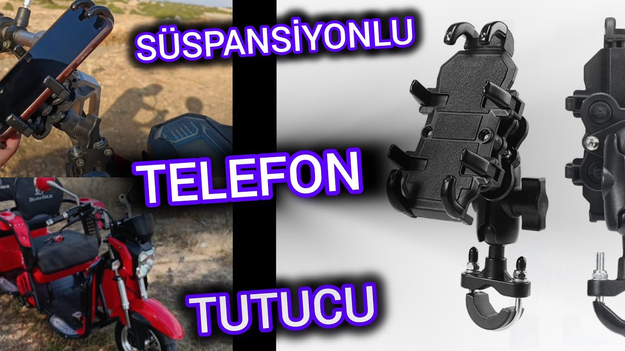 Motosiklet Bisiklet Telefon Tutucu / Darbe Emici Süspansiyonlu Gidon Telefon Tutucu İnceleme