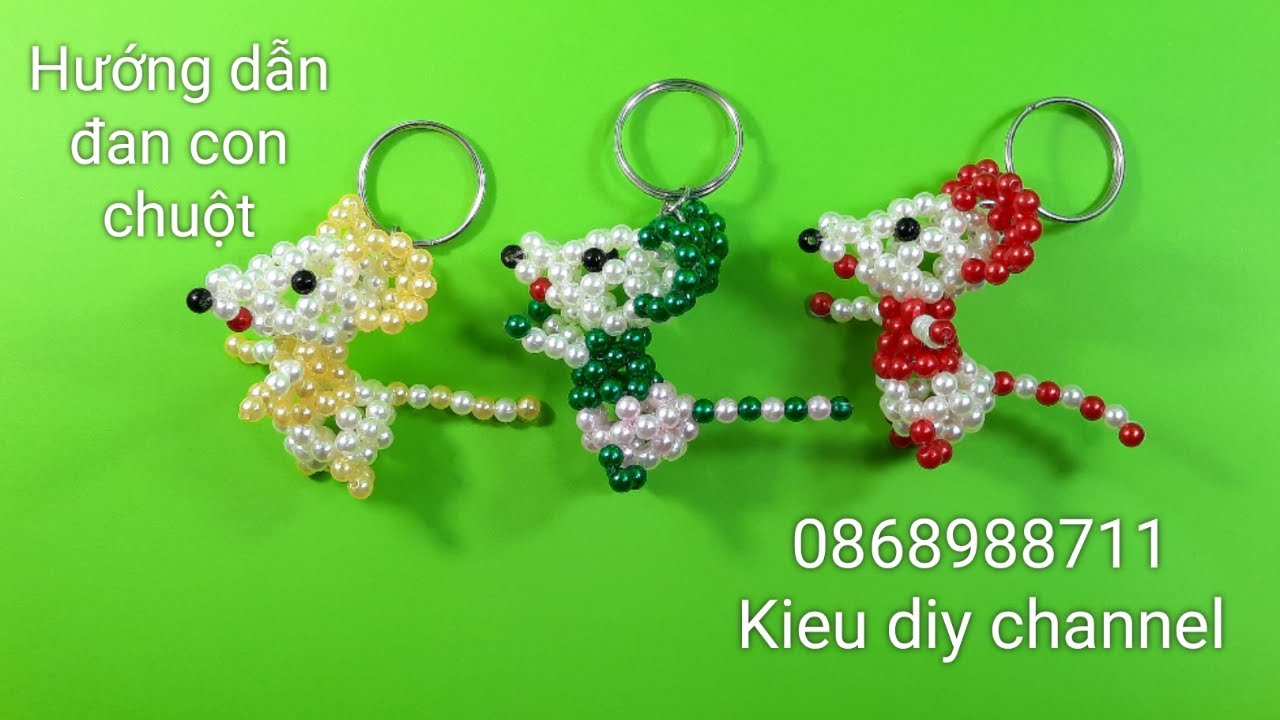Cách đan con chuột 12 con giáp- kết cườm online- how to make beaded bead the mouse-串珠教程视频