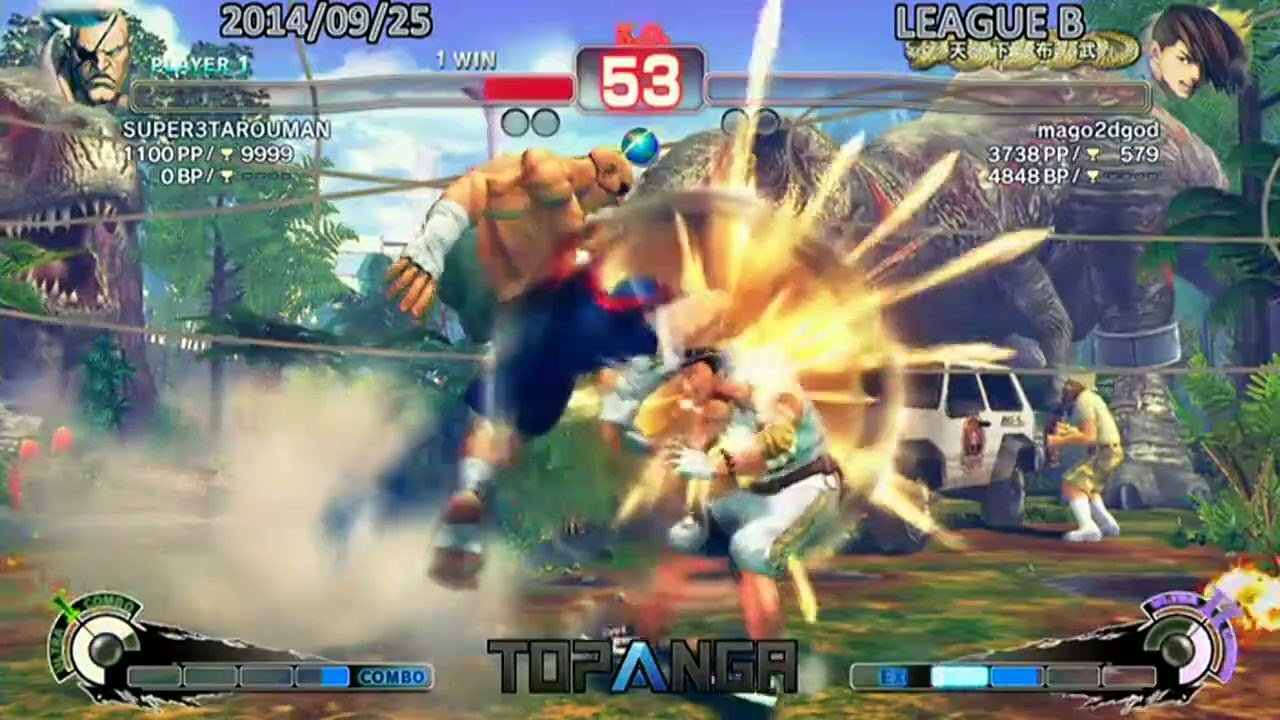 Mago (Yang) vs Santarou (Sagat) - USF4