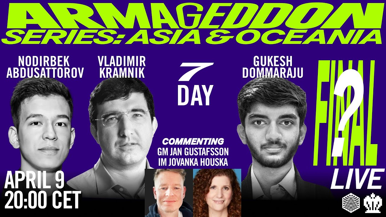 The ARMAGEDDON FINAL: Gukesh D, Vladimir Kramnik and Nodirbek Abdusattorov
