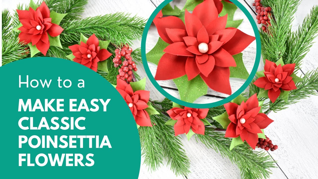 Easy Small Poinsettia Paper Flower Craft - #Cricut Crafts | Abbi Kirsten Collections