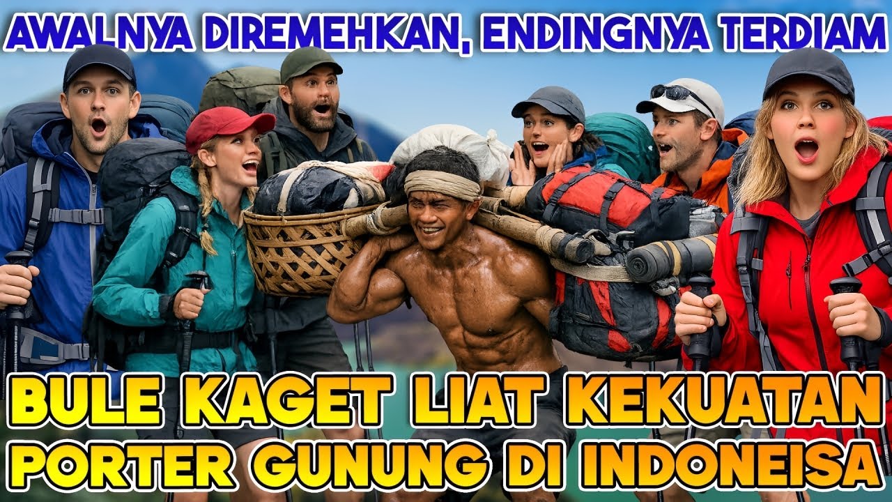 Bule Syok! Lihat Orang Indonesia Angkat 50Kg Naik Gunung, Reaksinya Gak Masuk Akal!