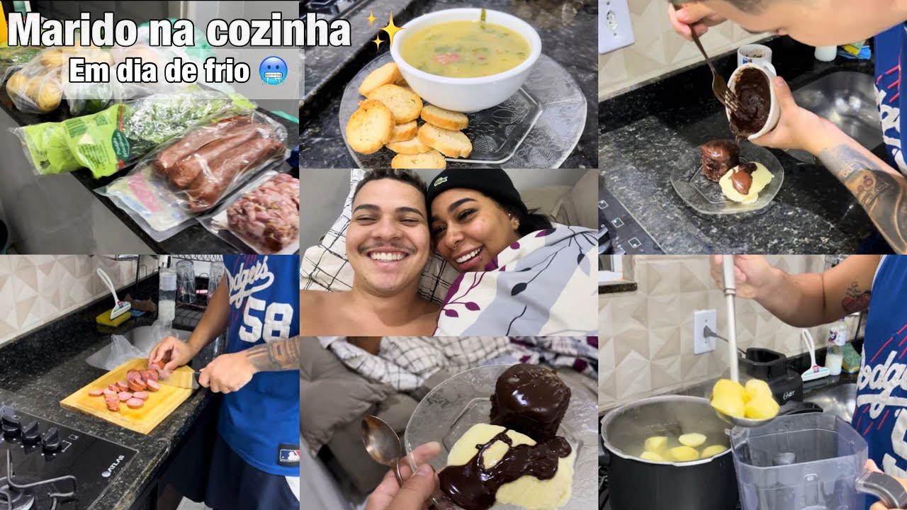 Vlog: Marido na cozinha| Caldo verde e pétit gâteau improvisado para um dia de frio no Rj 😋✨