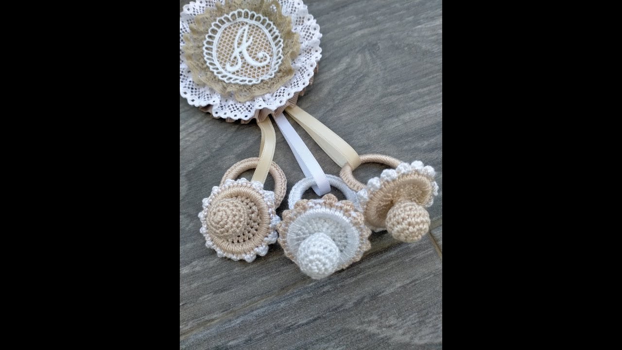 Tutorial chupete sonajero hecho a crochet, ganchillo