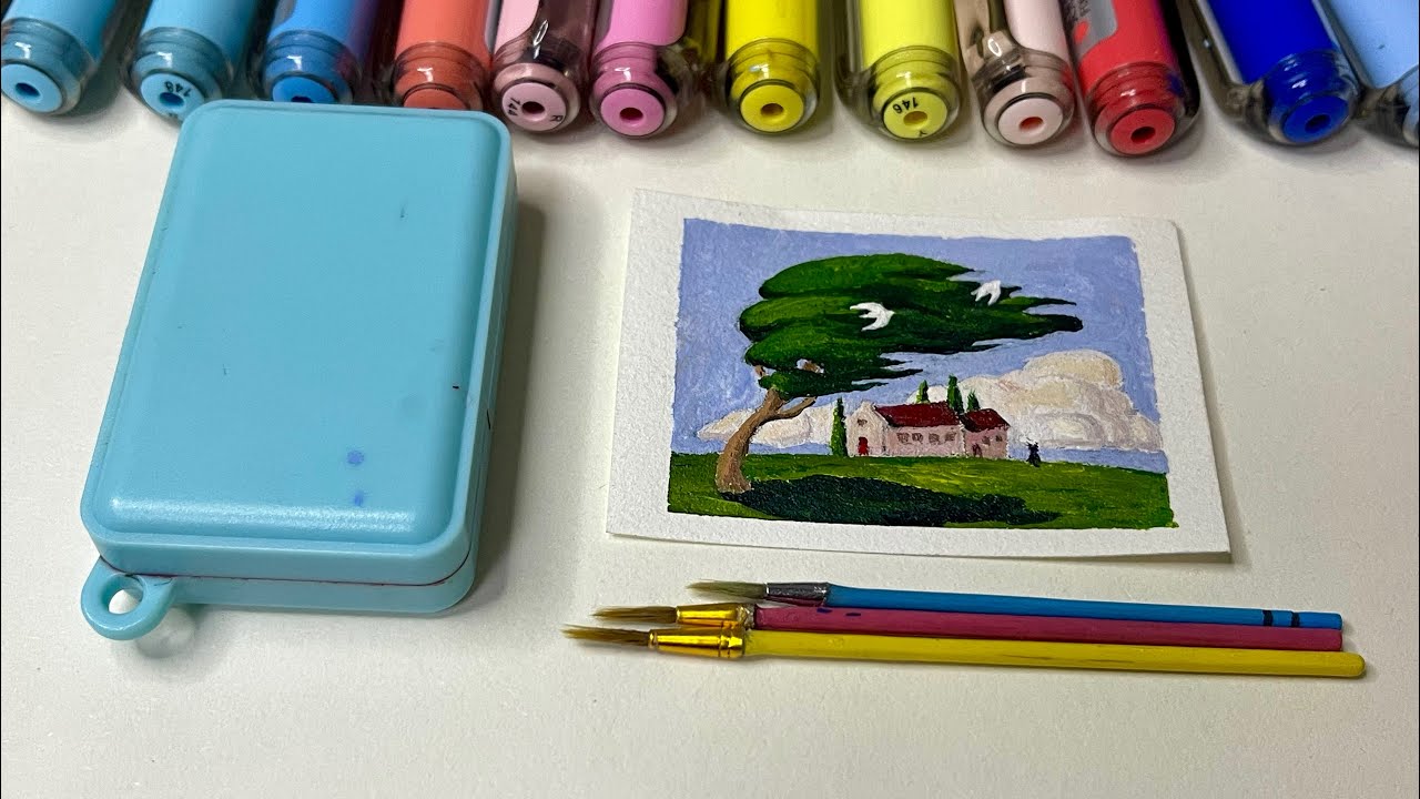 This kind of small painting is very interesting | miniature drawing tool | Acrylic painting 