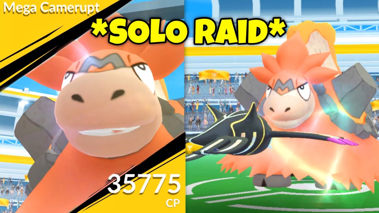 *SOLO* MEGA CAMERUPT Raid in Pokemon GO.