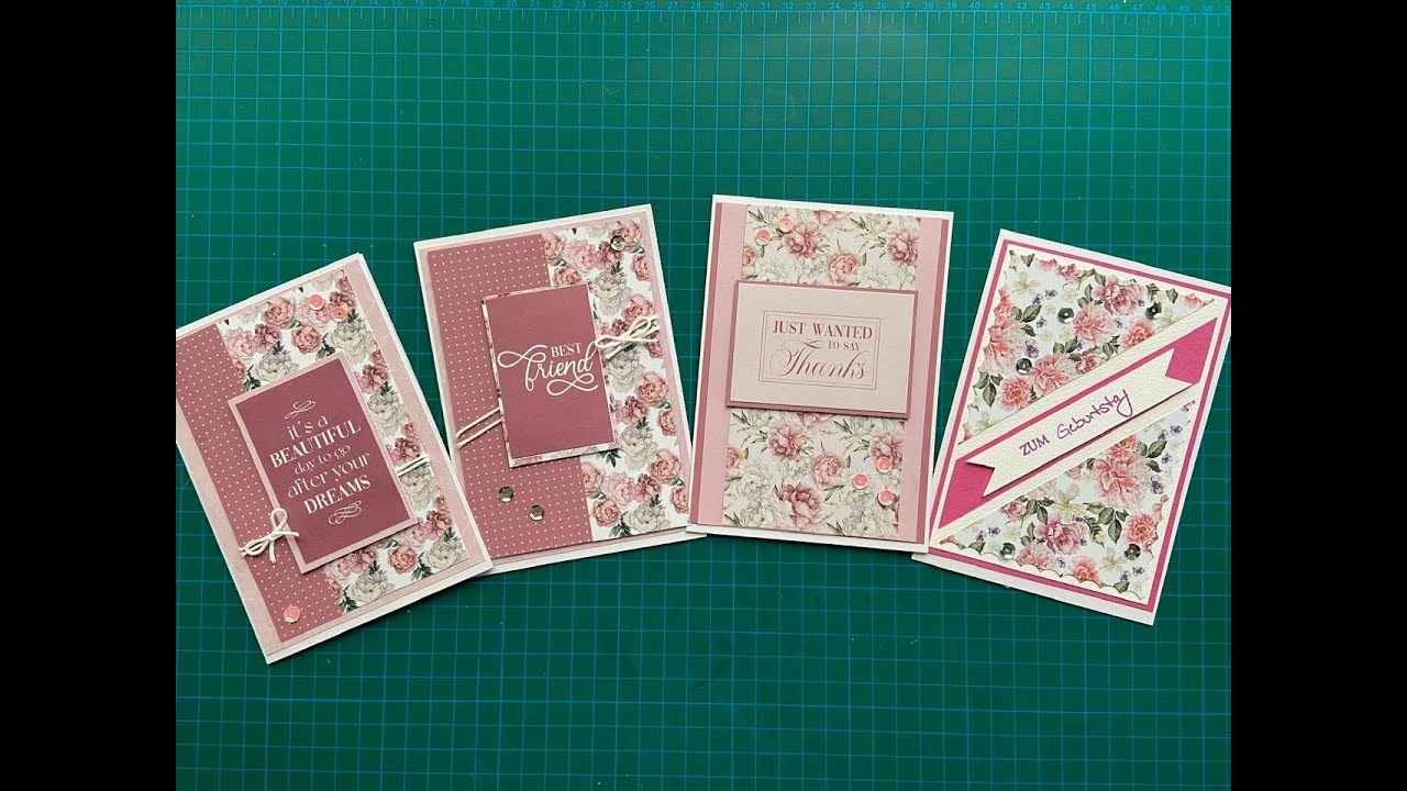 Karten mit Papier vom Action basteln 🌸 | ein Traum in rosa 🤩 | Actionblock | Kartenidee