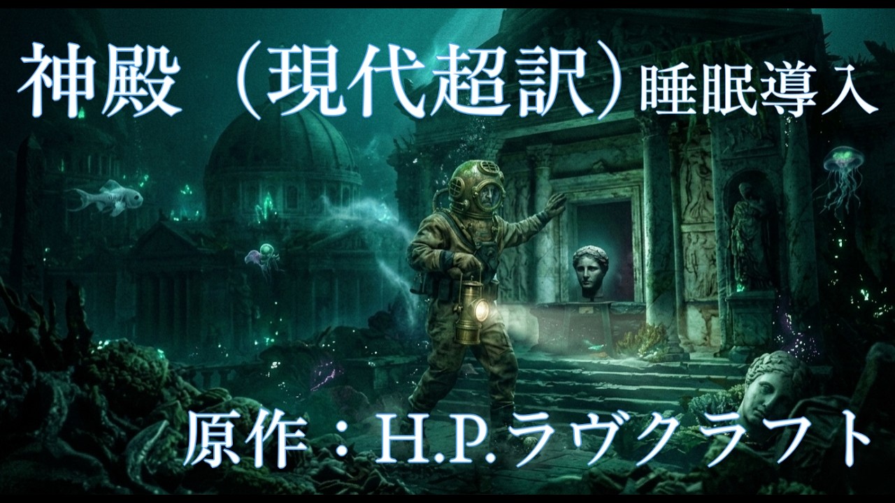 【睡眠導入用朗読】ラヴクラフト 神殿(現代超訳)ホラー クトゥルフ神話 冥鳴ひまり ASMR 寝落ち 落ち着く 読み聞かせ 作業用BGM 深海 絶望 潜水艦 バブル音【VOICEVOX】