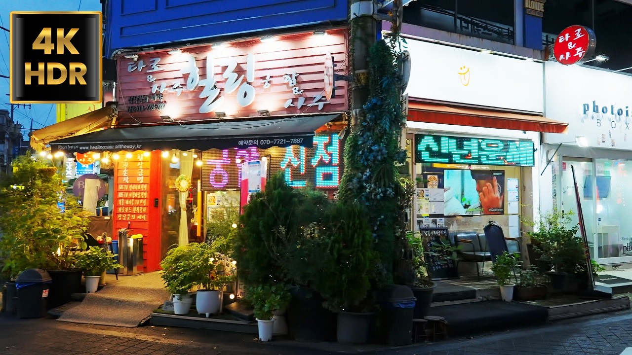 4K Seoul Evening Walk | Rainy Day in Jamsil-dong | Korea | 4K HDR | 4K Walk