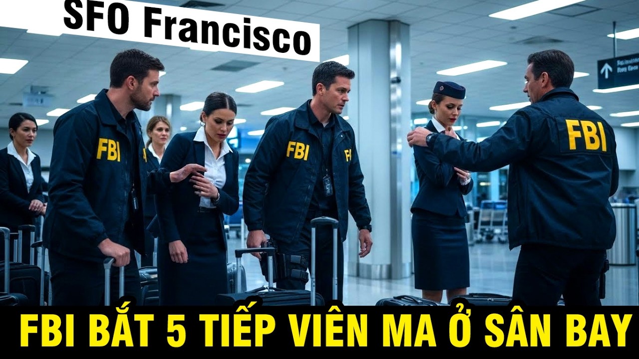 FBI ĐỘT KÍCH SÂN BAY SFO: 5 NGƯỜI VIỆT GIẢ TIẾP VIÊN VẬN CHUYỂN 10 VALI MA TÚY