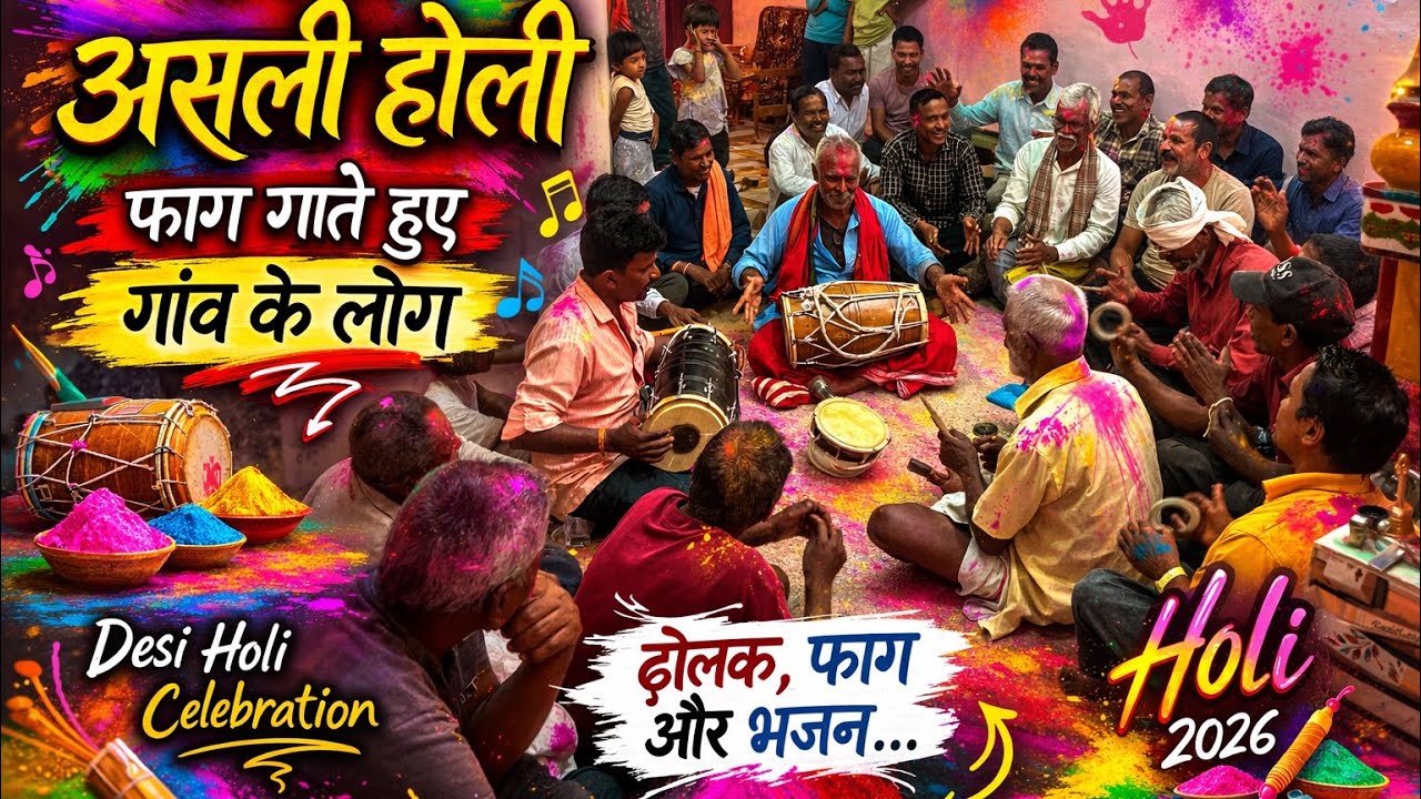 गांव की होली 🎨 | ढोलक पर गूंज उठी फाग | Desi Holi