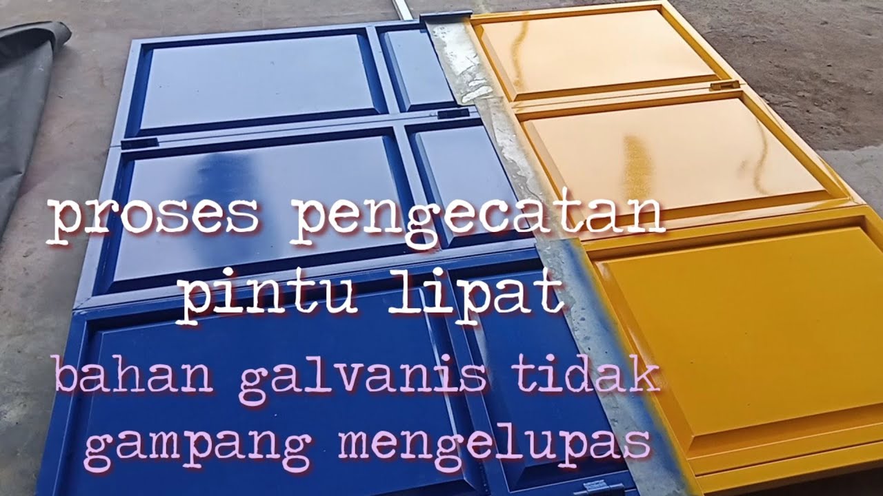 proses cara pengecatan PINTU LIPAT BESI GALVANIS agar tidak mudah terkelupas dengan epoxy dan emco