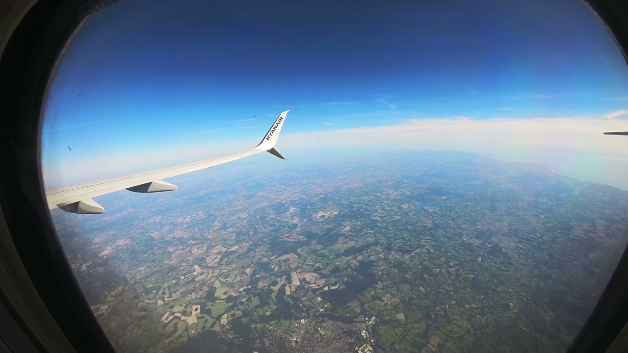 Flying over the English channel on route to London Stansted Airport Insta360x3 September 2023