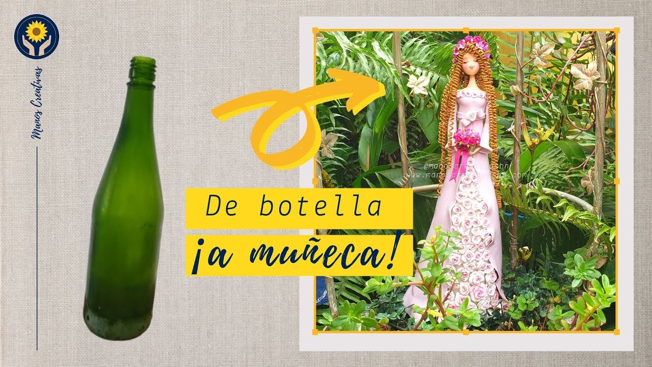 Cómo convertir una botella de vidrio en una hermosa muñeca con porcelana fría | Manos Creativas
