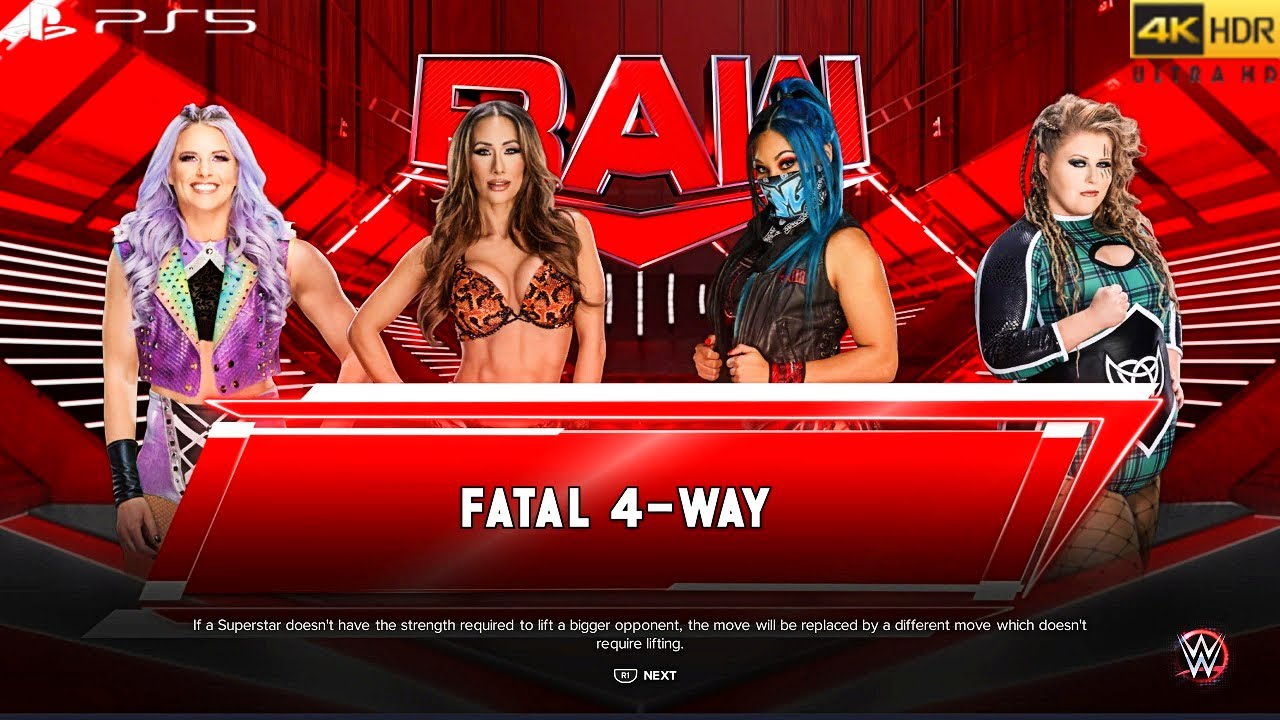 WWE 2K23 (PS5) - CARMELLA vs PIPER NIVEN vs MICHIN vs CANDICE LERAE | RAW, FEB. 6, 2023 [4K]