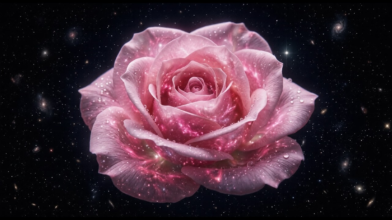 4K Galactic Rose Immersive Ambience 🌹 🌌