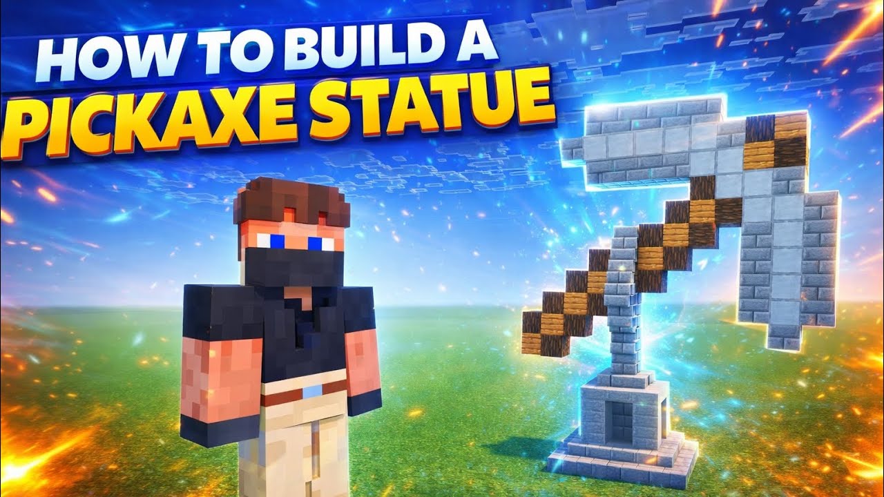 How To Build A Pickaxe Statue In Minecraft 
