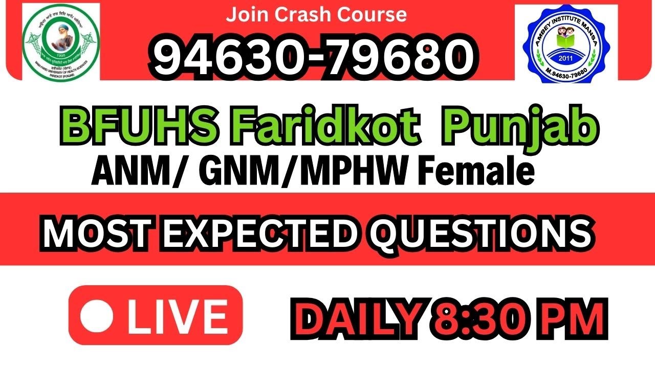 BFUHS OLD MCQ PAPER | MPHW MALE 270 | ANM | GNM | NURSING | Physical Education | HUMAN PHYIOLOGY 