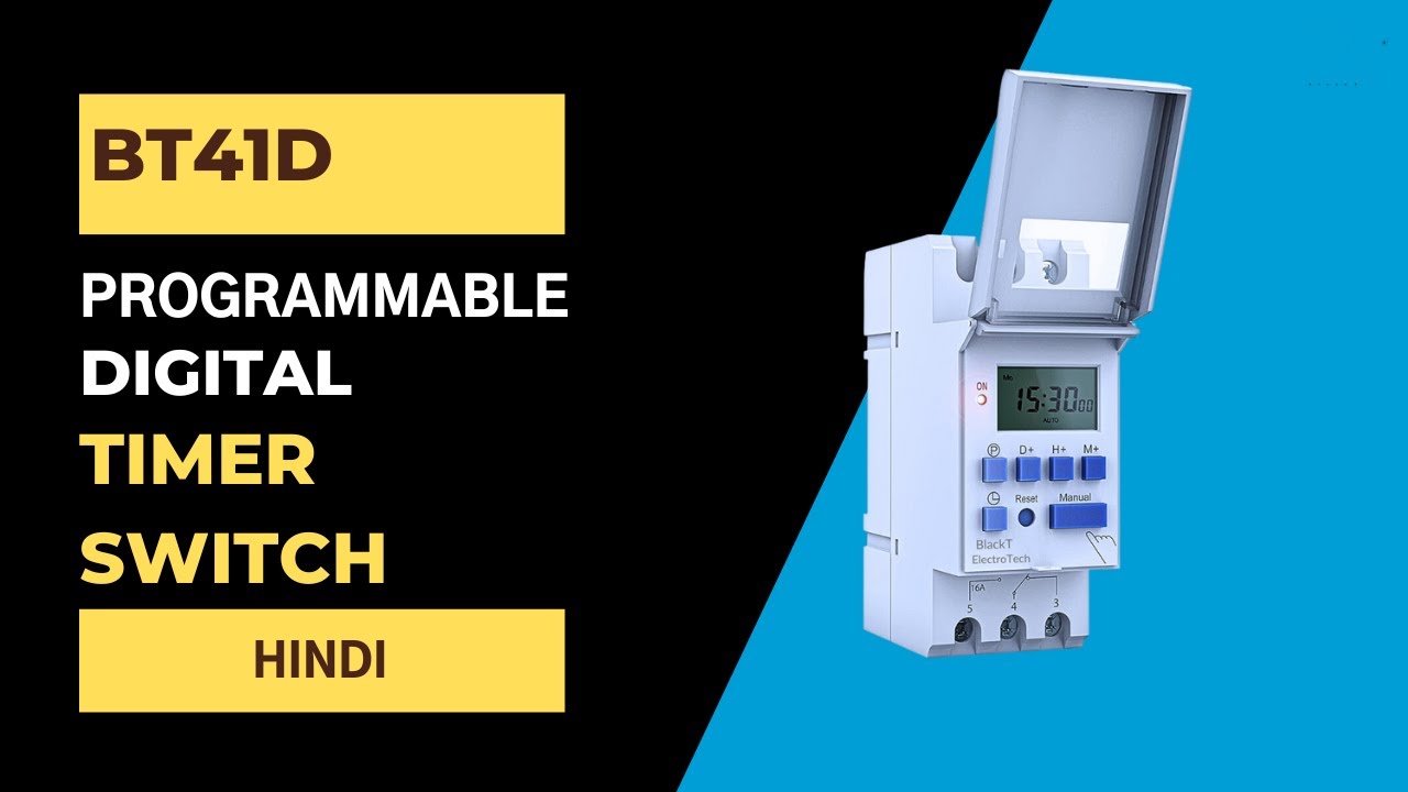 Programmable Daily/Weekly Digital Timer DIN Rail Blackt  BT-41D
