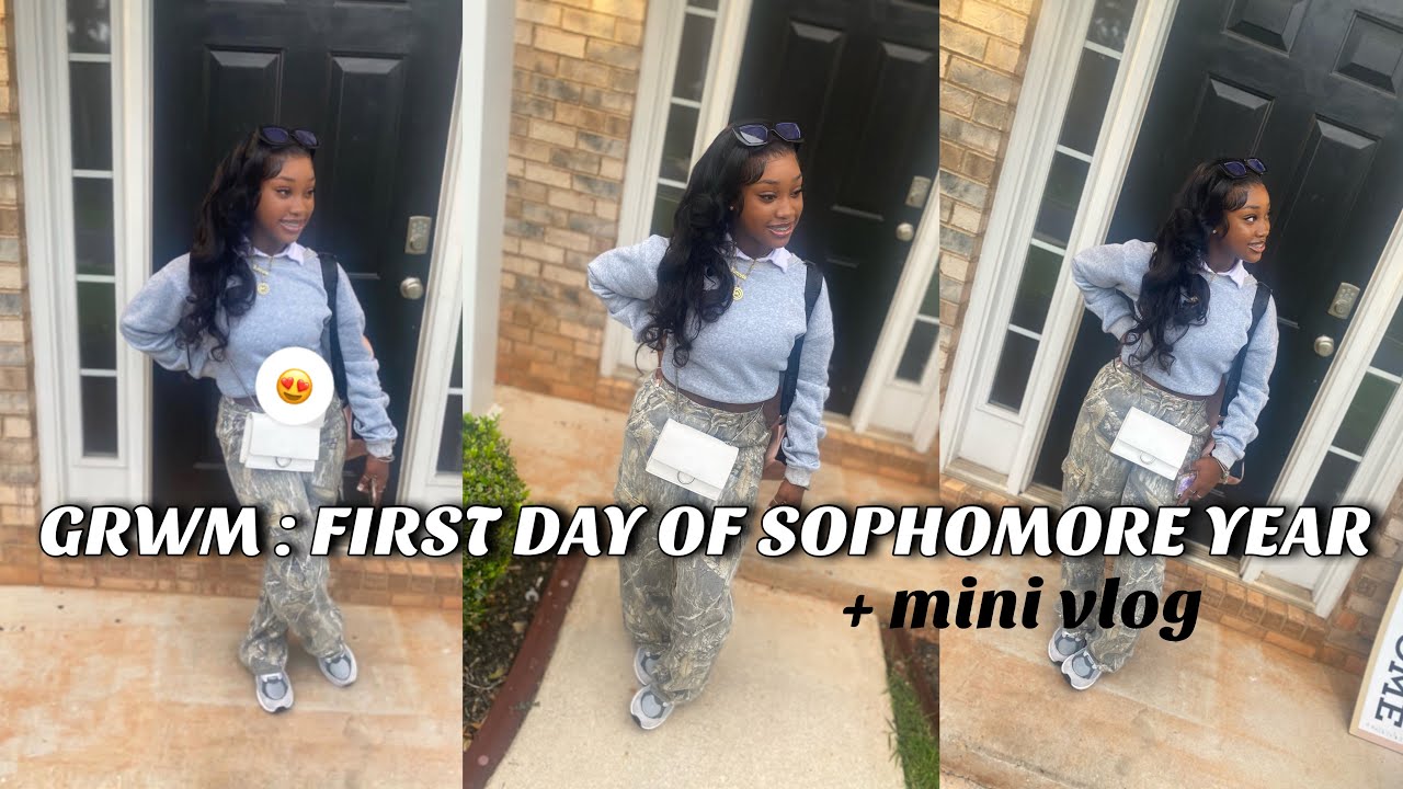 GRWM : First Day Of School  ( sophomore year ) lashes * hair * school * etc